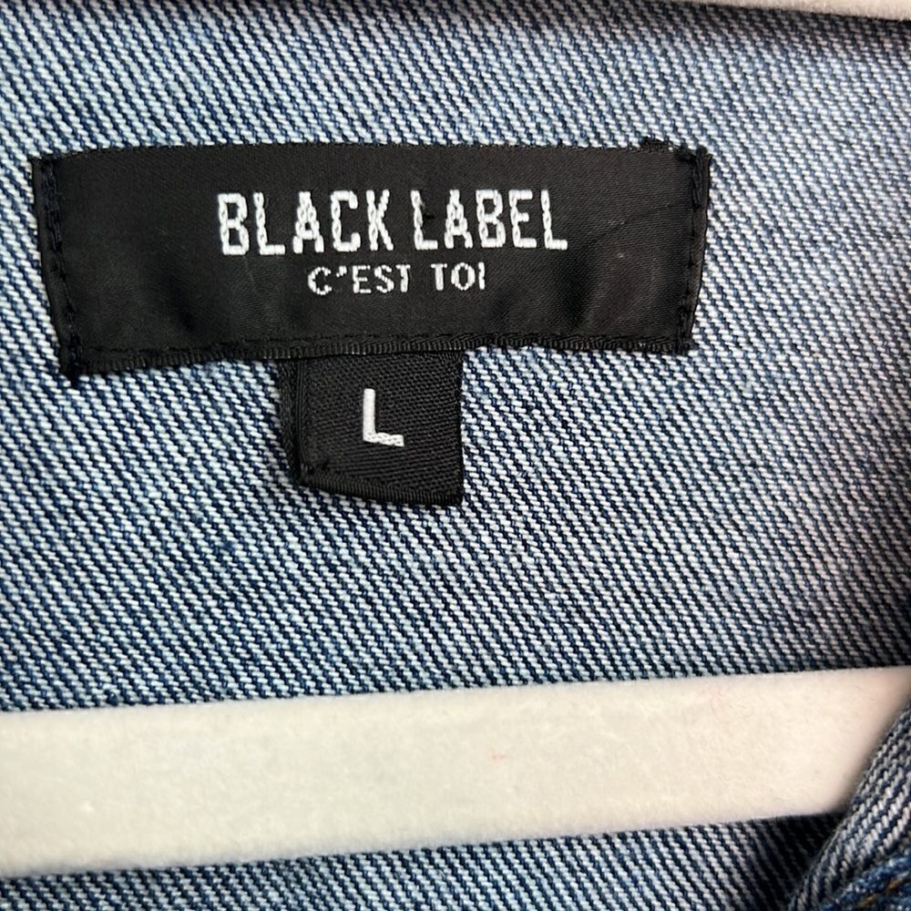 C’est Toi Black Label Blue denim jean jacket cotton size large EUC - Picture 8 of 14
